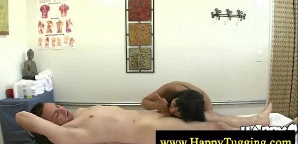  Asian masseuse sucks cock sensually